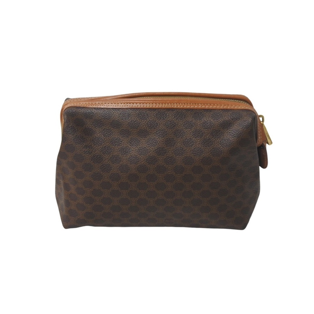Celine Clutch Leather Pouch Brown Macadam Bag